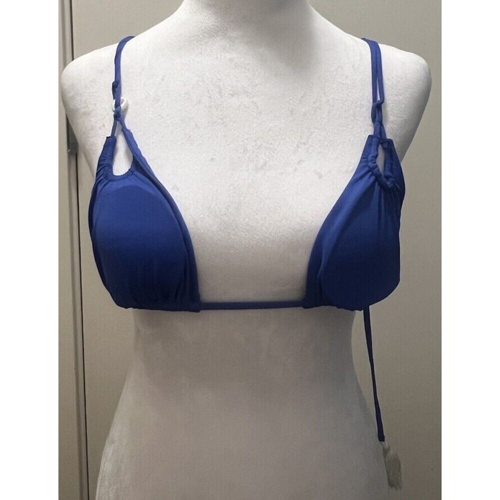 Isabella Rose Blue Seashell Triangle Bikini Top - Adjustable Straps Size S